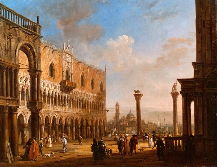 Giovanni Migliara Veduta di Palazzo Ducale a Venezia France oil painting art